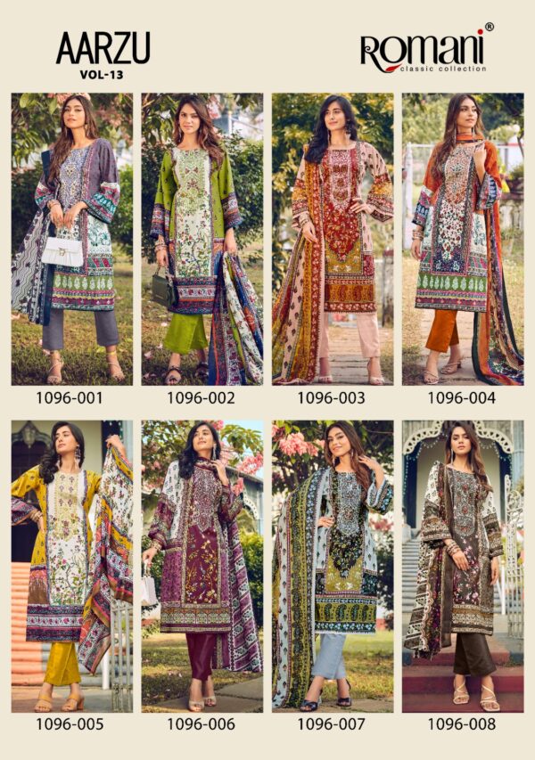 Romani Aarzu Vol 13 Soft Cotton Digital Printed Dress Material - Image 5