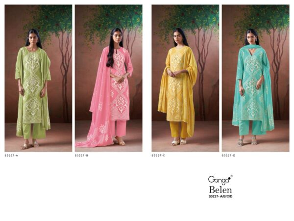Ganga Belen Cotton Printed Embroidered Salwar Suit Collection - Image 4