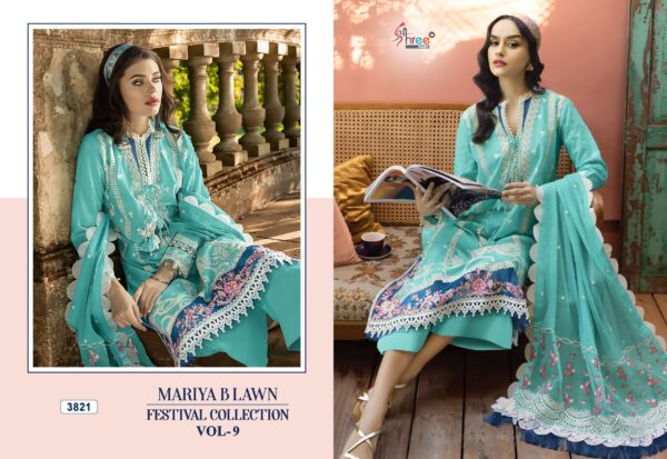 Shree Mariya B Lawn Festival Collection Vol 9 Salwar Suit - Image 4