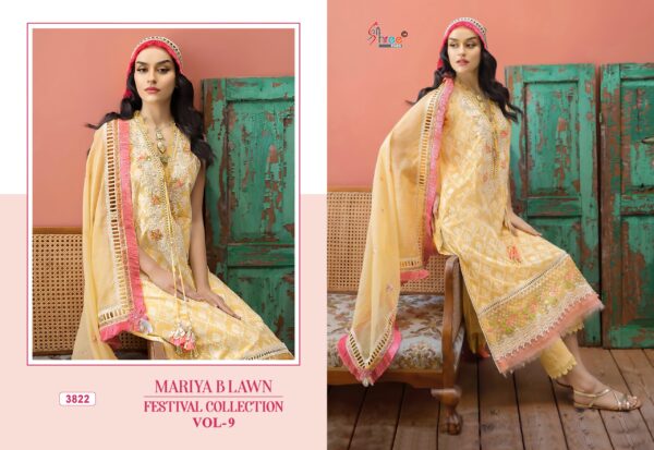 Shree Mariya B Lawn Festival Collection Vol 9 Salwar Suit - Image 5