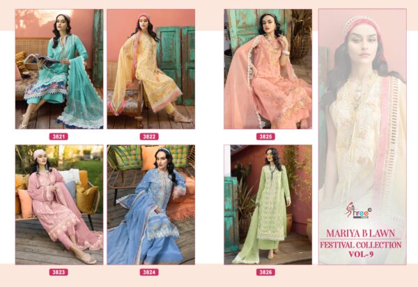 Shree Mariya B Lawn Festival Collection Vol 9 Salwar Suit - Image 3