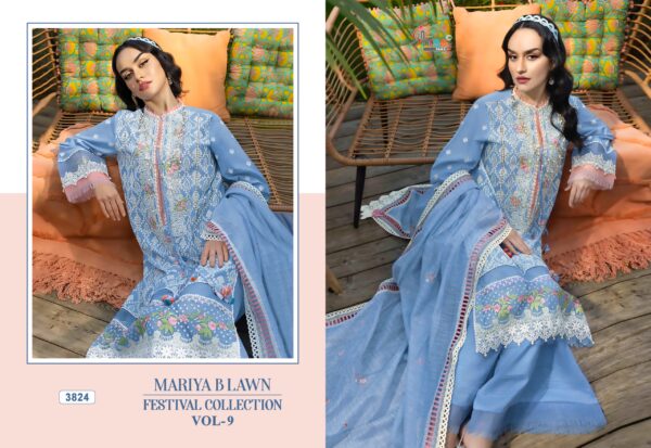Shree Mariya B Lawn Festival Collection Vol 9 Salwar Suit - Image 8