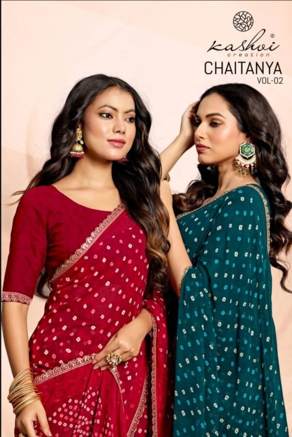 Kashvi Chaitanya Vol 2 Bandhej Weightless Fancy Saree Collection