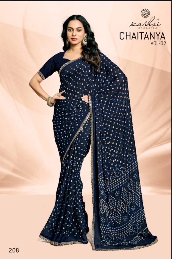 Kashvi Chaitanya Vol 2 Bandhej Weightless Fancy Saree Collection - Image 4