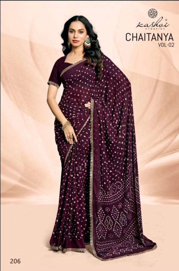 Kashvi Chaitanya Vol 2 Bandhej Weightless Fancy Saree Collection - Image 9