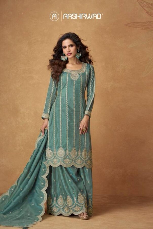 Aashirwad Saumya Organza Shimmer Silk Salwar Kameez Collection