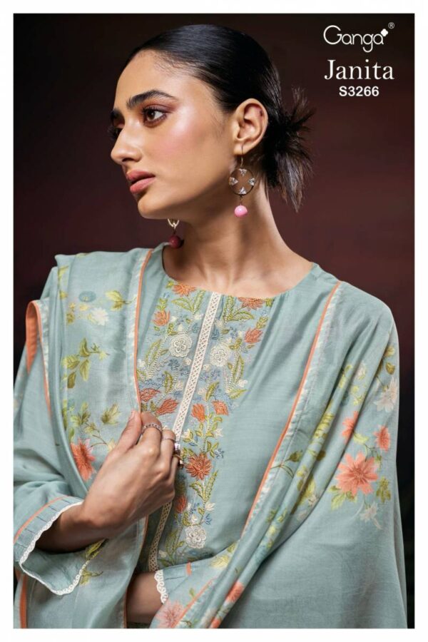 Ganga Janita Bemberg Silk Embroidered Salwar Suit Collection