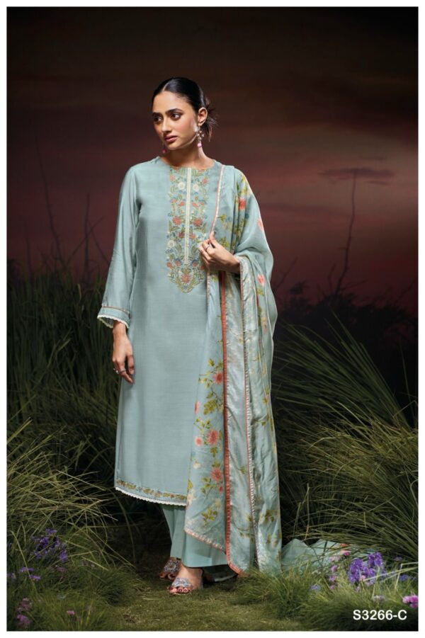 Ganga Janita Bemberg Silk Embroidered Salwar Suit Collection - Image 6