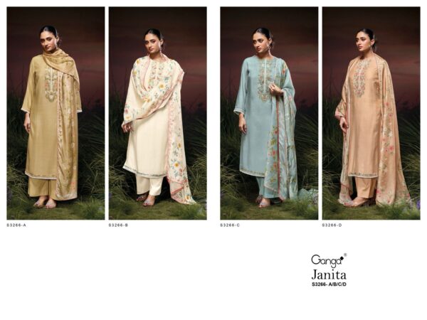 Ganga Janita Bemberg Silk Embroidered Salwar Suit Collection - Image 5