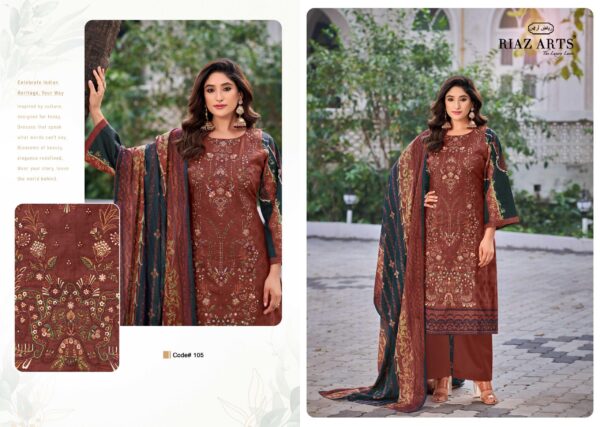 Riaz Arts Elan Vol 2 Lawn Cotton Printed Dress Material Collection - Image 2