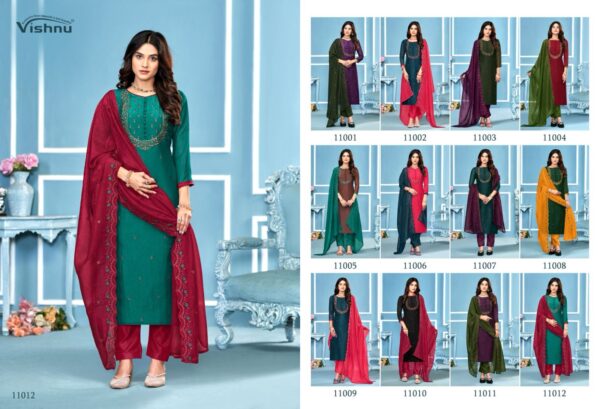 Vishnu Saira Crunchey Silk Fancy Dress Material Collection - Image 13