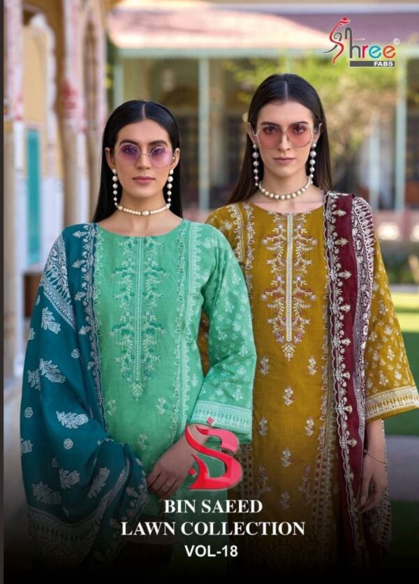 Shree Bin Saeed Lawn Collection Vol 18 Pakistani Salwar Kameez