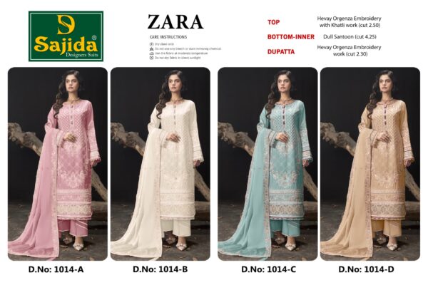 Sajida Zara Organza Pakistani Salwar Kameez Collection - Image 5