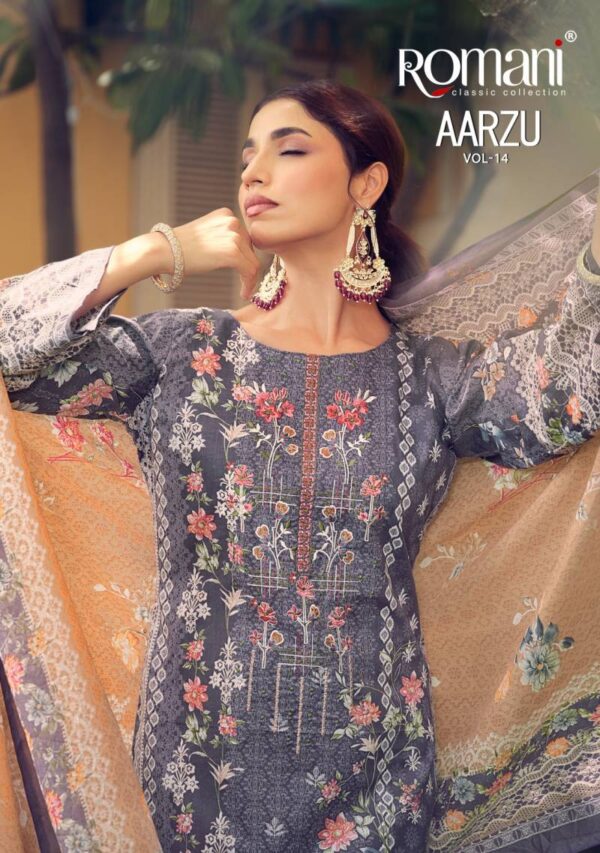 Romani Aarzu Vol 14 Soft Cotton Digital Printed Dress Material