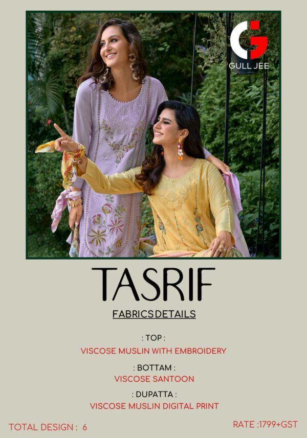 Gull Jee Tasrif Viscose Maslin Embroidered Salwar Kameez Collection - Image 2