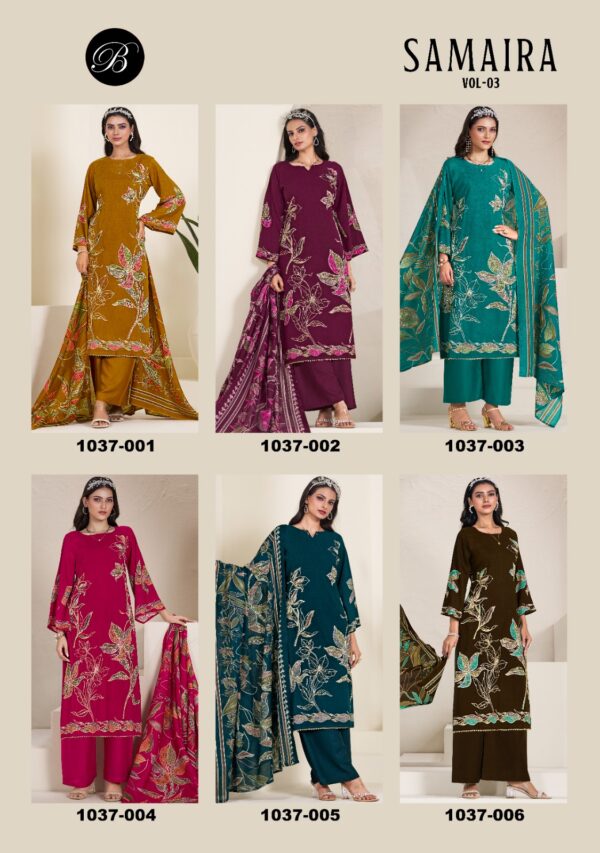 Belliza Samaira Vol 3 Digital Printed Handwork Dress Material Collection - Image 9