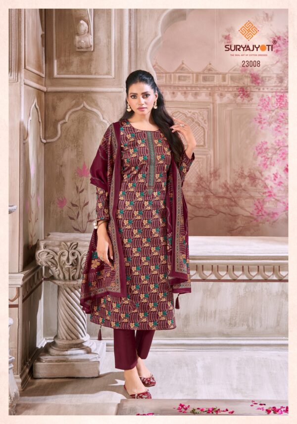 Suryajyoti Kalki Vol 23 Jam Satin Printed Dress Material Collection - Image 8