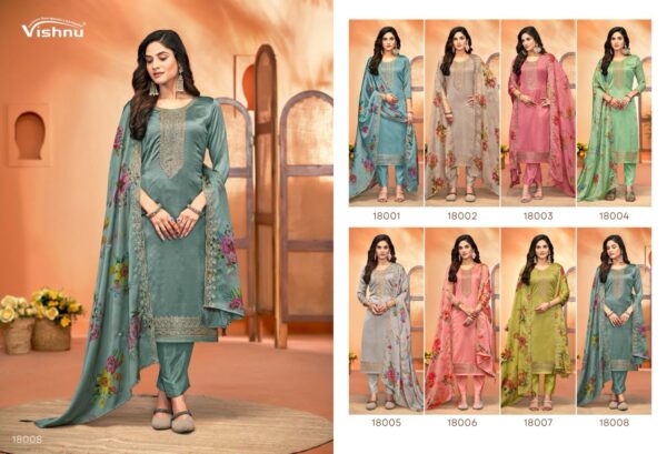 Vishnu Naseeb Vol 3 Rangoli Silk Dress Material Collection - Image 9