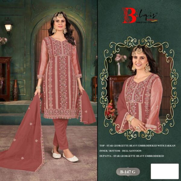 Bilqis B 147 E To H Embroidered Pakistani Salwar Kameez Collection - Image 2