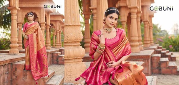 Gobuni Shubharambh Soft Banarasi Silk Traditional Wear Sarees - Image 4