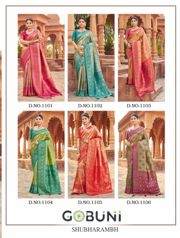 Gobuni Shubharambh Soft Banarasi Silk Traditional Wear Sarees - Image 8
