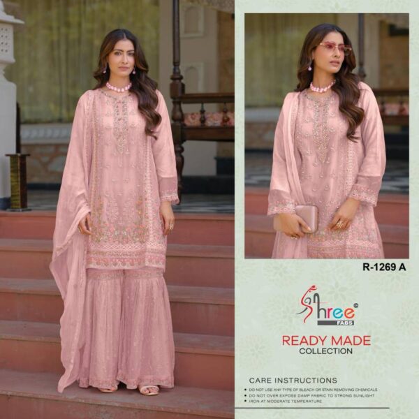 Shree R 1269 Chiffon Viscose Ready Made Pakistani Salwar Suits - Image 2