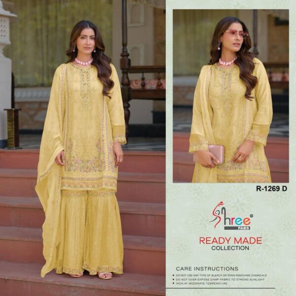 Shree R 1269 Chiffon Viscose Ready Made Pakistani Salwar Suits - Image 3