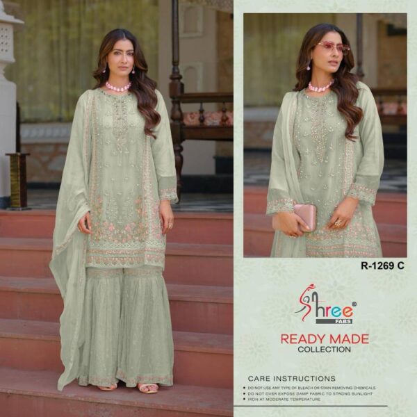 Shree R 1269 Chiffon Viscose Ready Made Pakistani Salwar Suits - Image 4