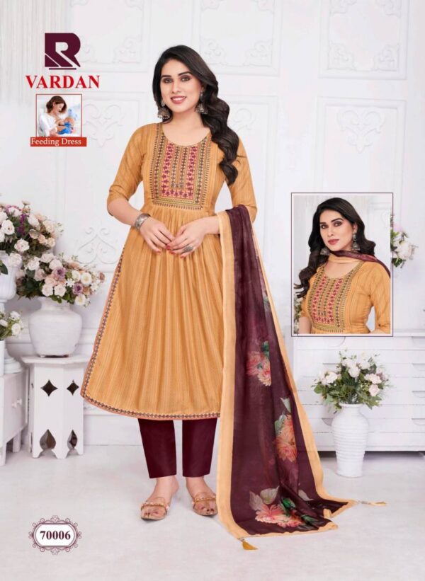 Raashi Vardan Rayon Feeding Kurti Bottom With Dupatta Collection - Image 4