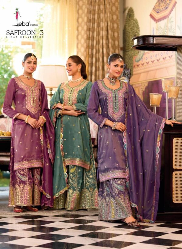 Eba Safroon Vol 3 Simar Embroidered Ready Made Suits Collection