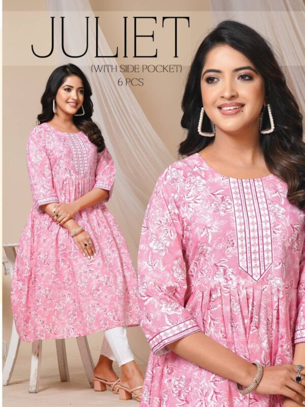 Dee Pee Juliet Cotton Printed Kurti With Bottom Collection - Image 3