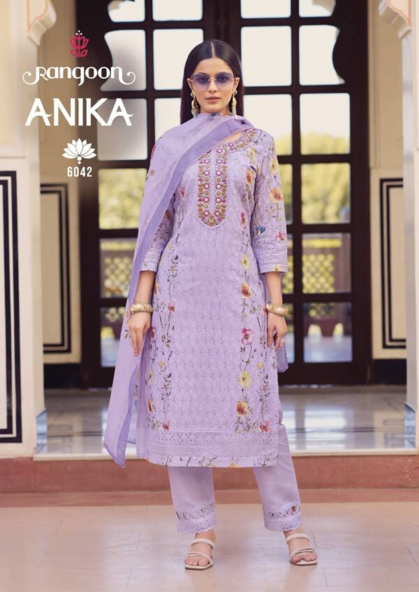 Rangoon Anika Cotton With Khatli Handwork Kurti Bottom With Dupatta - Image 2