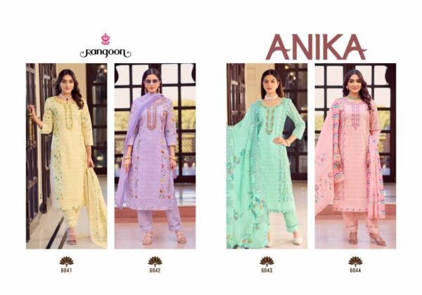 Rangoon Anika Cotton With Khatli Handwork Kurti Bottom With Dupatta - Image 6