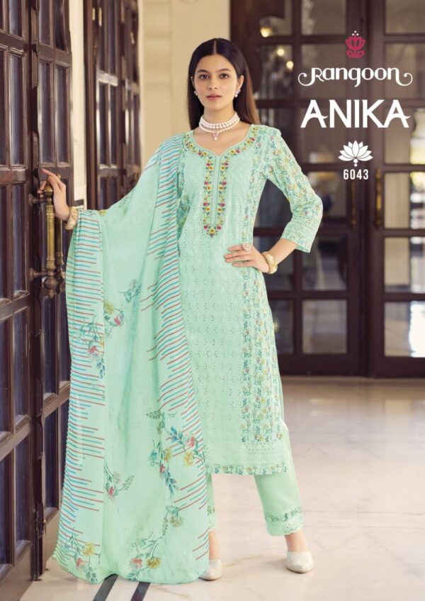 Rangoon Anika Cotton With Khatli Handwork Kurti Bottom With Dupatta - Image 5