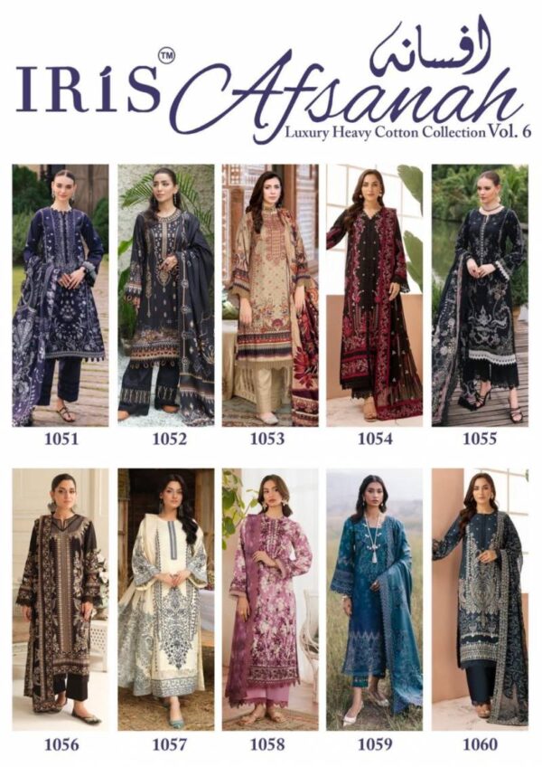 Iris Afsanah Vol 06 Karachi Cotton Dress Material Collection - Image 12