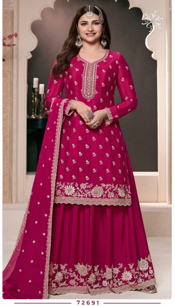 Super Hit 72691 to 72696 Chinon Embroidered Salwar Suits Collection - Image 3