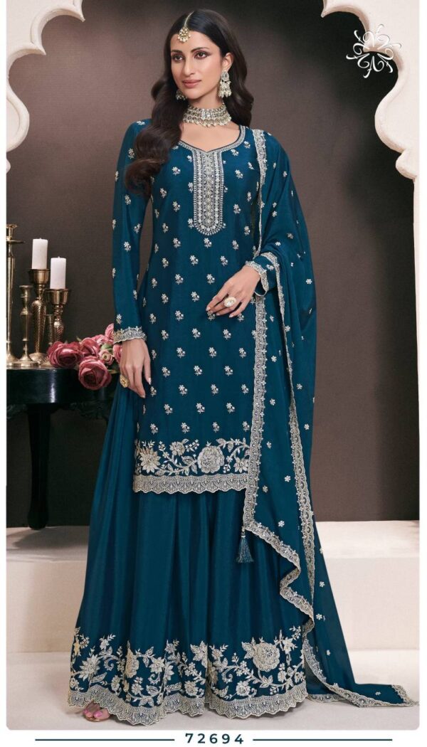 Super Hit 72691 to 72696 Chinon Embroidered Salwar Suits Collection - Image 6