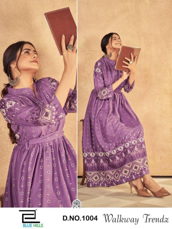 Blue Hills Walkway Trendz Rayon Foil Printed Kurti Collection - Image 2