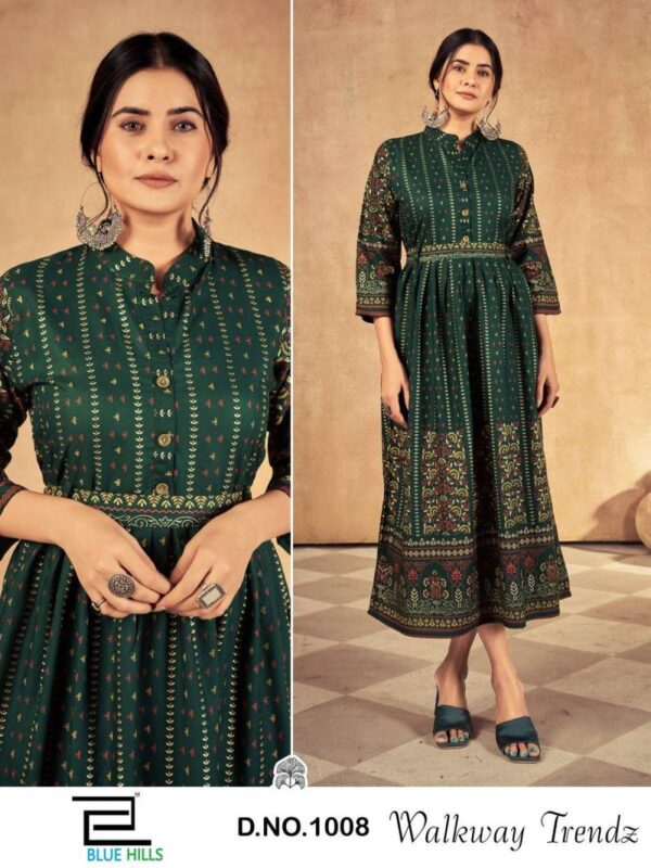 Blue Hills Walkway Trendz Rayon Foil Printed Kurti Collection - Image 4