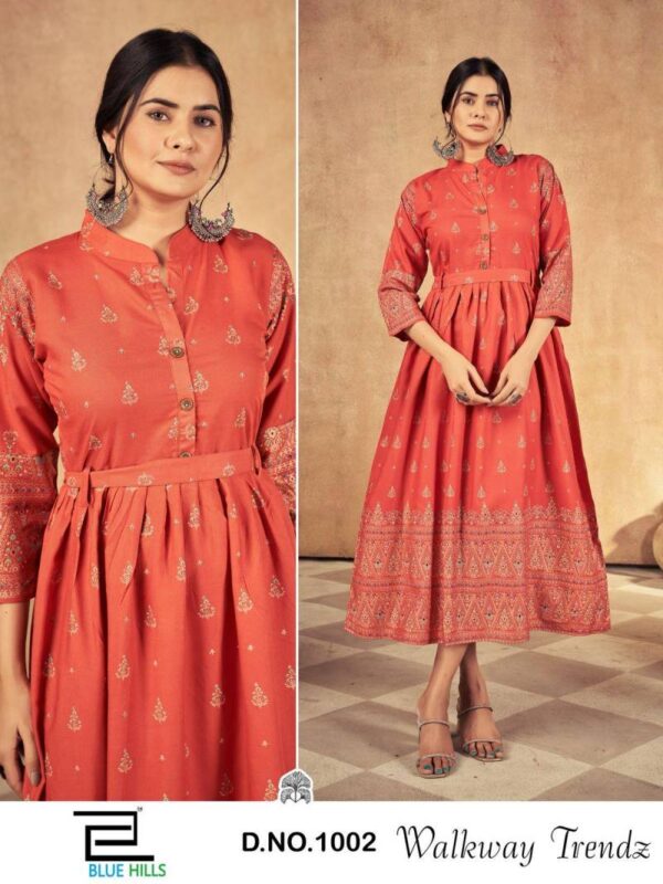 Blue Hills Walkway Trendz Rayon Foil Printed Kurti Collection - Image 5