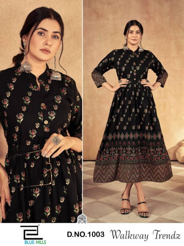 Blue Hills Walkway Trendz Rayon Foil Printed Kurti Collection - Image 8