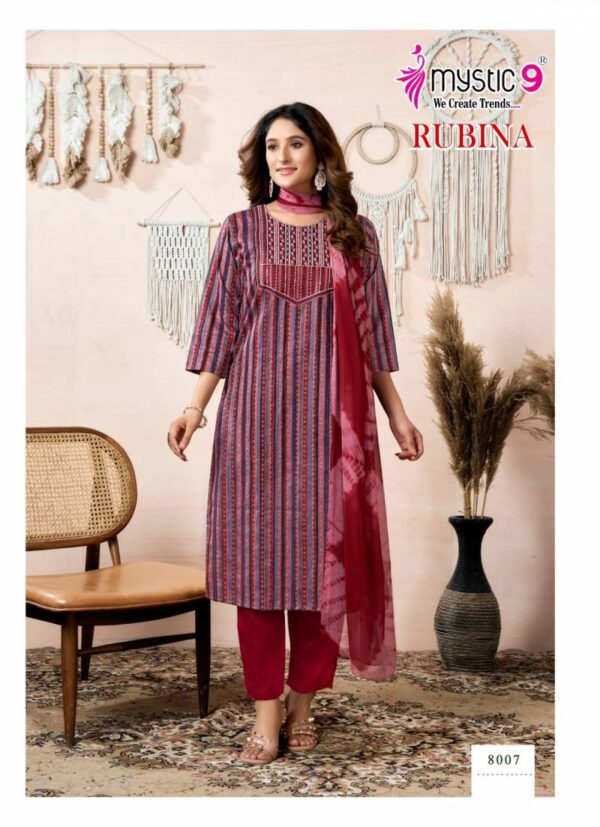 Mystic 9 Rubina Vol 8 Rayon Kurti Bottom With Dupatta Collection - Image 9