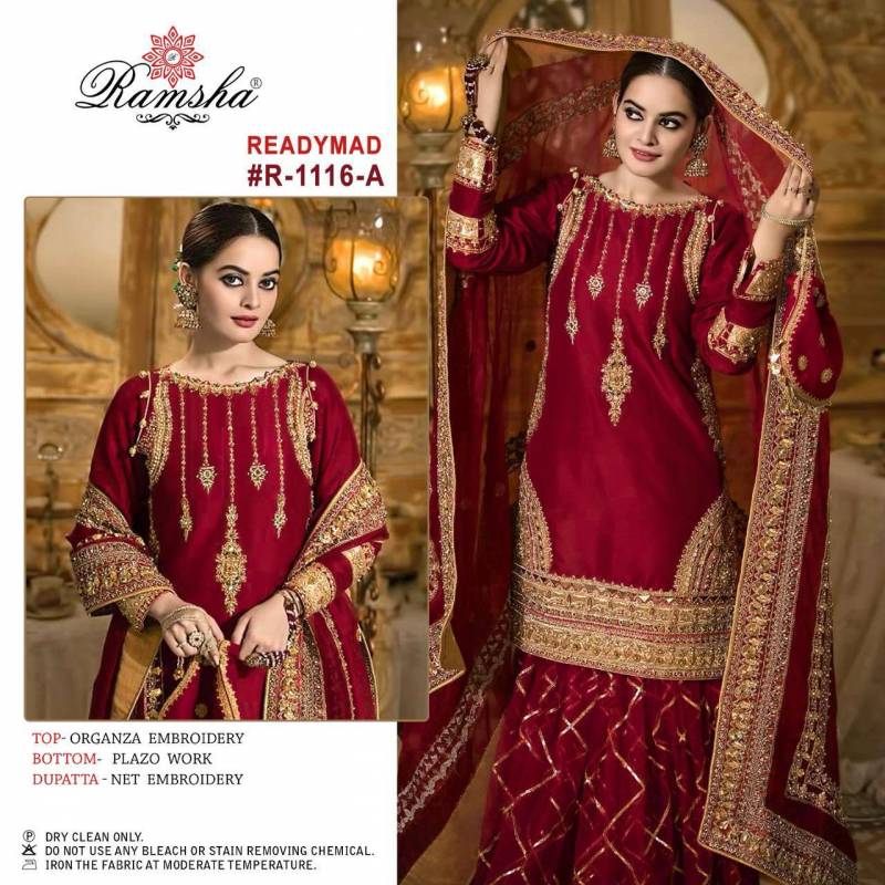 Ramsha R 1116 Organza Ready Made Suits Collection - Image 4