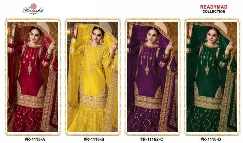 Ramsha R 1116 Organza Ready Made Suits Collection - Image 5
