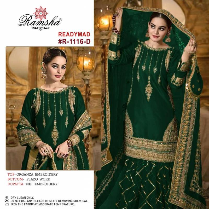 Ramsha R 1116 Organza Ready Made Suits Collection - Image 6