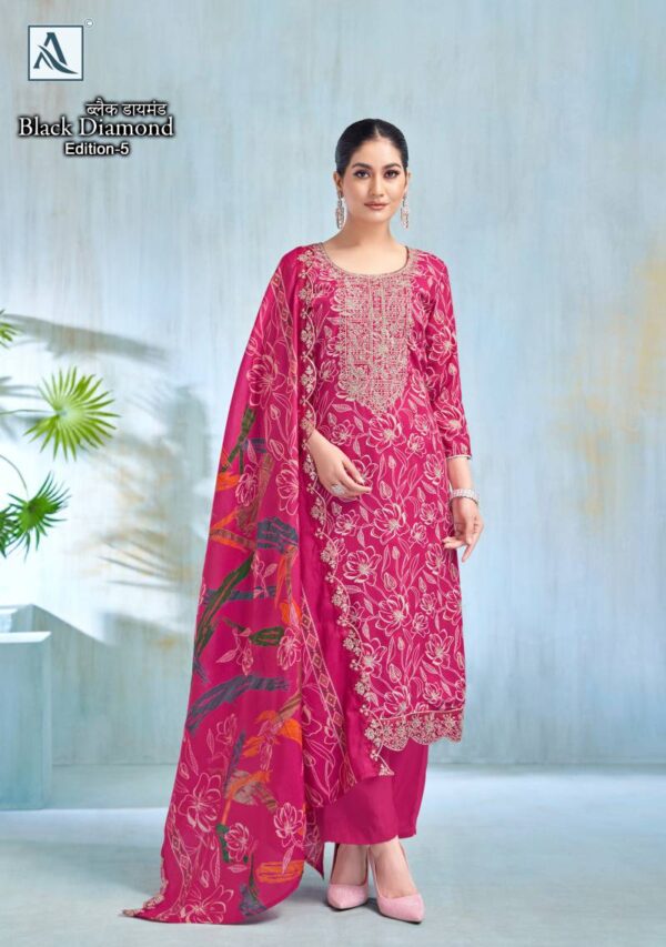 Alok Black Diamond Edition 5 Rayon Printed Dress Material Collection - Image 2
