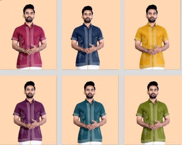 Pushpa 2 Rubi Slub Cotton Embroidered Mens Shirt Collection - Image 6