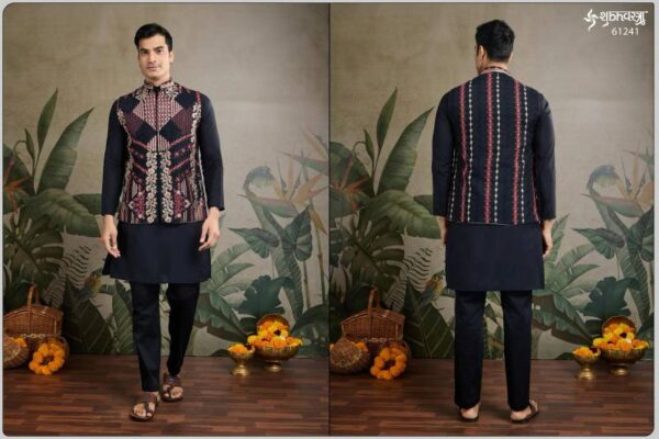 Shubhvastra Rajwada Attire 2 Viscose Silk Mens Kurta With Koti - Image 11