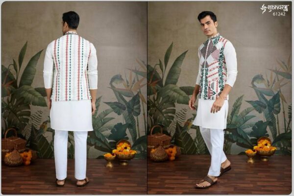 Shubhvastra Rajwada Attire 2 Viscose Silk Mens Kurta With Koti - Image 2