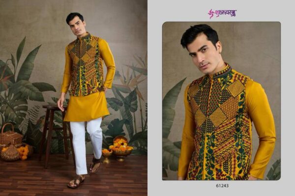 Shubhvastra Rajwada Attire 2 Viscose Silk Mens Kurta With Koti - Image 6